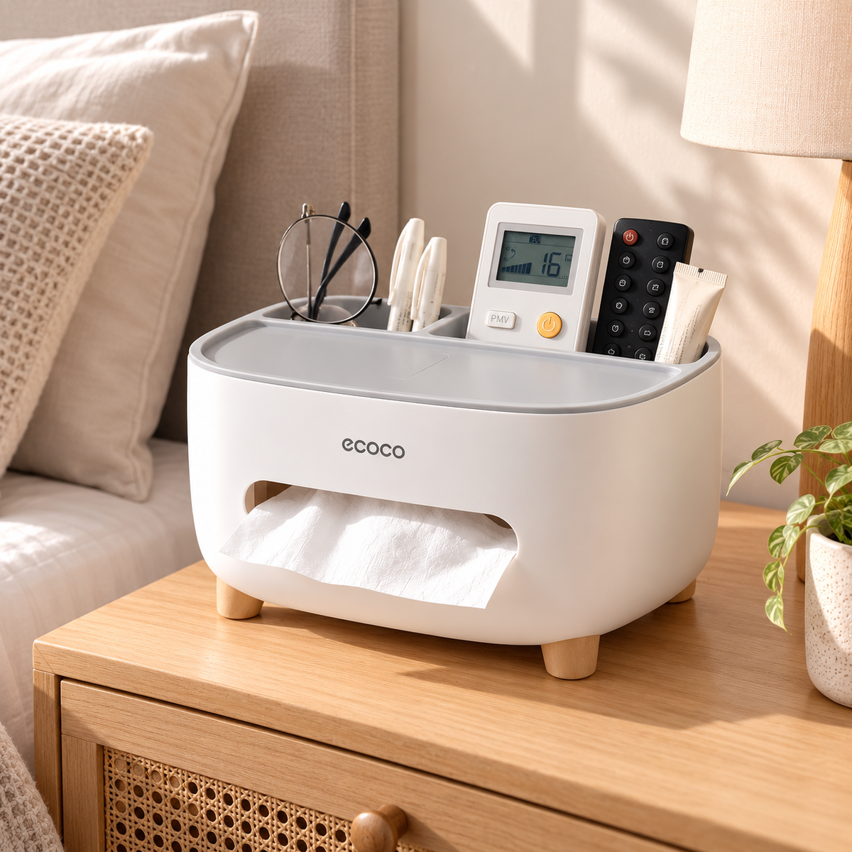 Ecoco Multifunctional Tissue Box & Tabletop Organizer