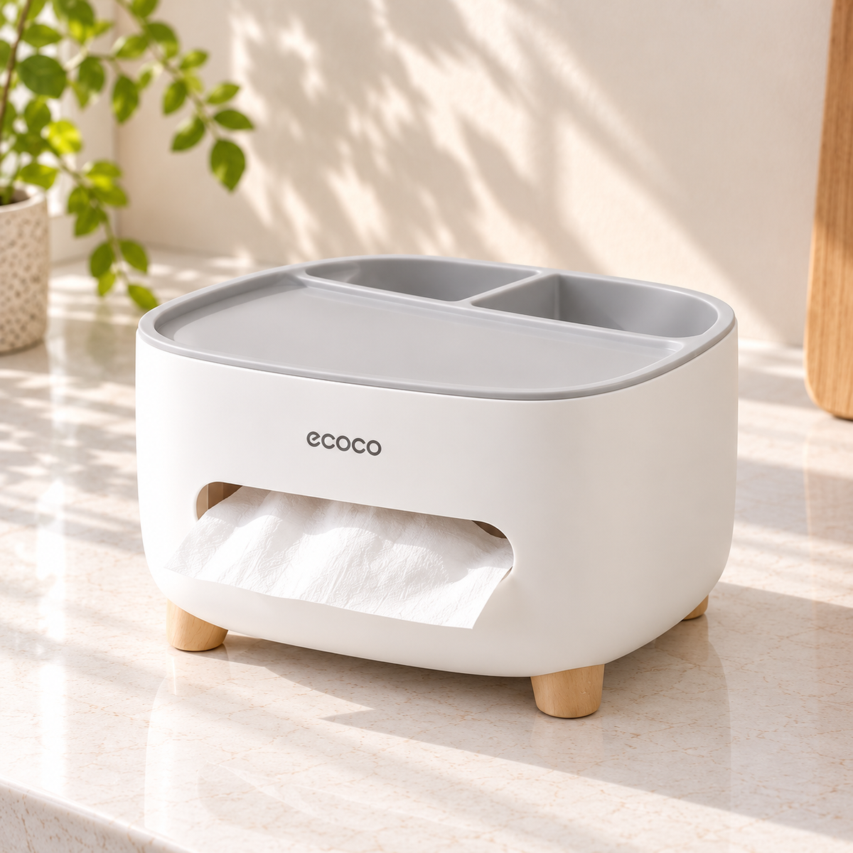 Ecoco Multifunctional Tissue Box & Tabletop Organizer