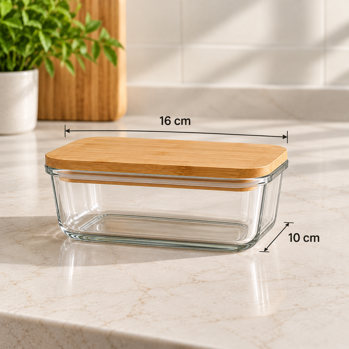 Glass Food Storage Containers with Bamboo Lids – Set of 3