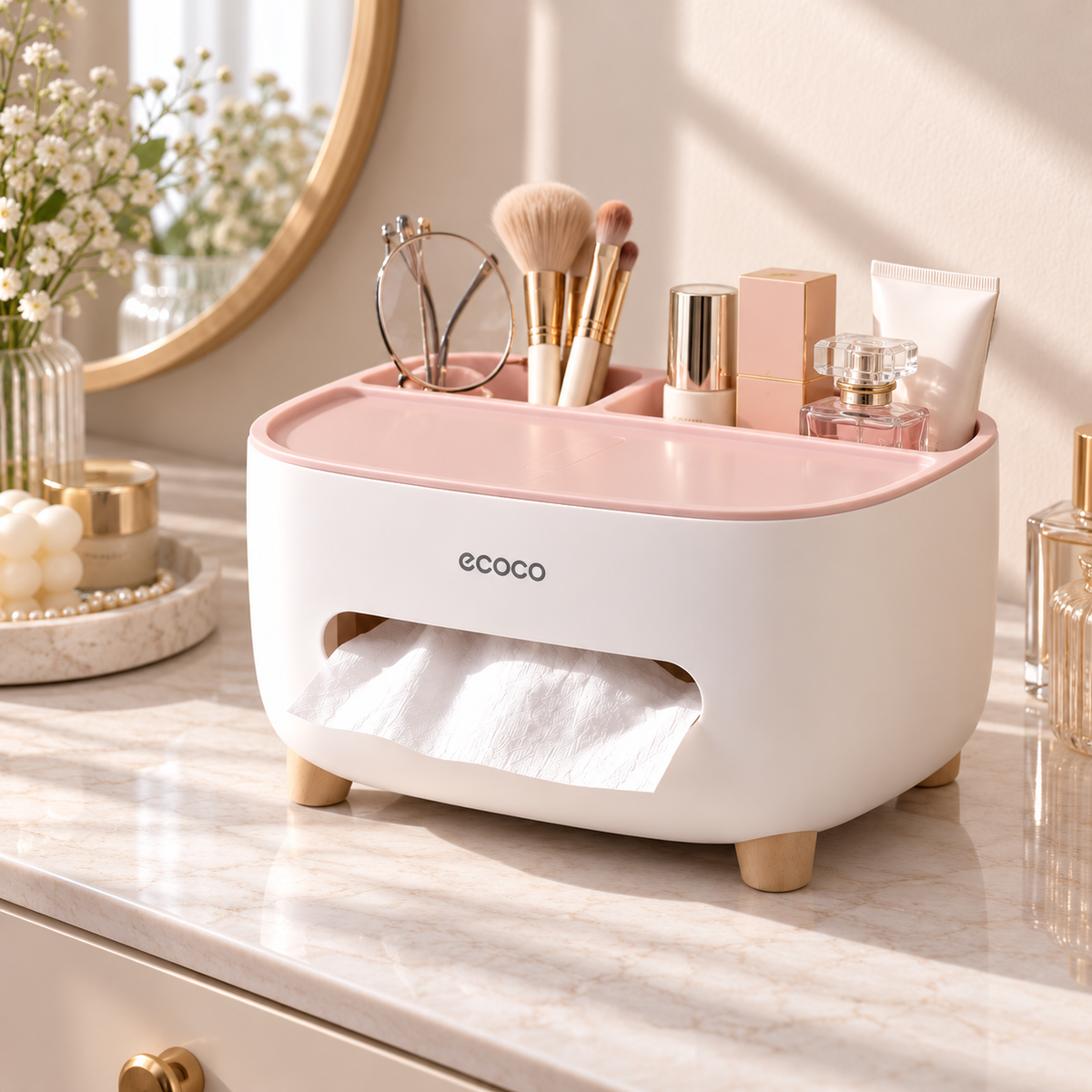 Ecoco Multifunctional Tissue Box & Tabletop Organizer