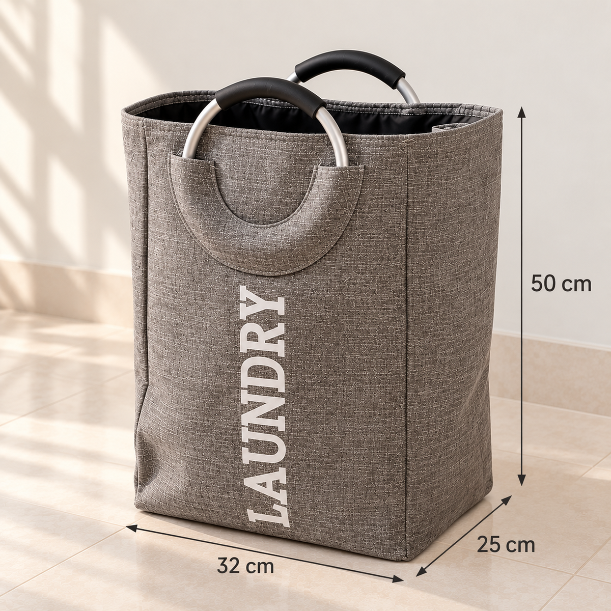 Foldable Fabric Laundry Basket with Handles