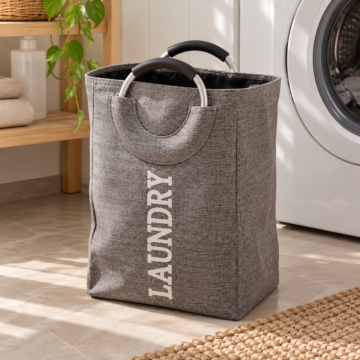 Foldable Fabric Laundry Basket with Handles
